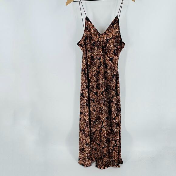 Nili Lotan x Target Brown Paisley Slip Midi Dress Women’s Size Large - Picture 11 of 11